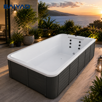 Nouvelle Arrivée Piscine Spa Chauffée Extérieure Moderne en Acrylique de 4m pour Villa avec Bain à Remous et 60 Jets, Système de Contrôle Intelligent
