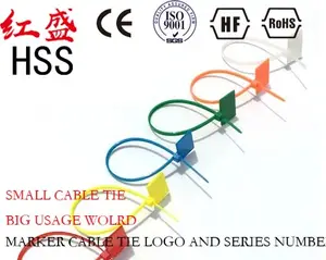 Zip Tie Cable de escritura de color Etiqueta de marca Etiqueta Nylon Autoblocante Lazos de plástico Cable de red Correa de alambre Marcador Cable Tie 4.8X250