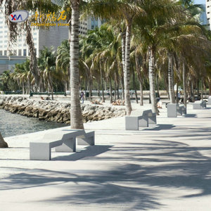 Nuevos Bancos de Jardín de Hormigón con Aspecto de Piedra Natural, UHPC GRC, Muebles de Exterior para Paisajismo - Product Image 1