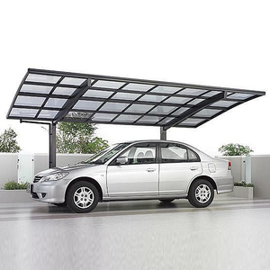 Toldo de Techo Arqueado con Estructura de <span class=keywords><strong>Aluminio</strong></span> para Exteriores, Garaje, Cobertizo, Patio, Estacionamiento para 2 Autos, Diseño Natural Simple, Recubrimiento en Polvo - Product Image 2