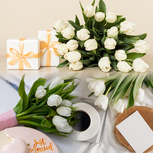 1pc <span class=keywords><strong>Fleurs</strong></span> <span class=keywords><strong>artificielles</strong></span> en PU, tulipes au toucher réel, <span class=keywords><strong>fleurs</strong></span> de tulipes pour mariage, fête, Pâques, décoration de printemps, décoration de la maison - Product Image 3