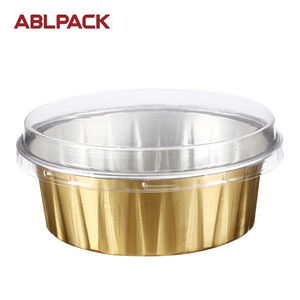 Boîte à dessert de qualité alimentaire 100 ml/3,3 oz, <span class=keywords><strong>plat</strong></span> à pâtisserie, bols ronds en aluminium avec <span class=keywords><strong>couvercle</strong></span> - Product Image 3