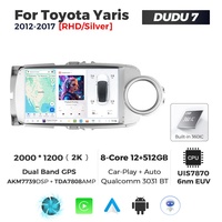 MEKEDE DUDUAUTO Autoestéreo para Auto, Reproductor de DVD Android para Toyota Yaris 2012 2014 2013 2015 2016, Wifi 4G LTE, Pantalla 2K