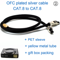Câble audio XSSH 15AWG plaqué argent OFC, CAT.8 40 Gbps RJ45 blindé tressé double couche pour haut-parleur et microphone