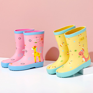 Nouvelles chaussures de pluie en caoutchouc pour enfants, bottes de pluie imperméables, chaussures <span class=keywords><strong>d</strong></span>'<span class=keywords><strong>eau</strong></span> pour grands enfants, chaussures <span class=keywords><strong>d</strong></span>'<span class=keywords><strong>eau</strong></span> pour garçons et filles <span class=keywords><strong>d</strong></span>'école primaire, bottes Wellington pour bébés, cerf - Product Image 3