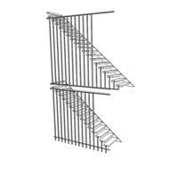 Escalier moderne en marbre et métal, marches industrielles en bois massif, en acier, préplumées, avec LED intelligente, marche européenne et américaine