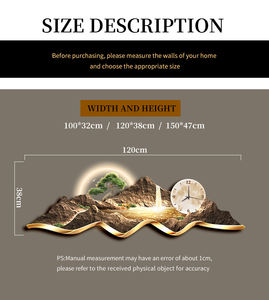 Orologio da <span class=keywords><strong>Parete</strong></span> di Lusso e Decorazione Murale Moderna in Acrilico, Stile Paesaggio, Ideale per <span class=keywords><strong>Soggiorno</strong></span>, in Offerta Speciale - Product Image 3