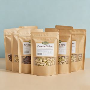 Pochette en papier kraft avec fermeture éclair et ruban |   Sacs d'emballage alimentaire personnalisés imprimés en gravure biodégradables respectueux de l'environnement - Product Image 3