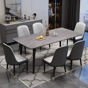Ensemble de table à manger moderne pour la maison, table à manger ronde en marbre pour 6 personnes, pour restaurant - Product Image 3