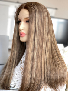 Personalizado sin pegamento HD encaje superior 100% pelo natural pelucas judías 5,0 encaje de un solo nudo superior cutícula alineada pelucas kosher - Product Image 3