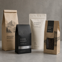 Sacs d'emballage pour café à haute barrière avec valve, impression personnalisée, matériaux écologiques, vente en gros pour exportateurs et distributeurs