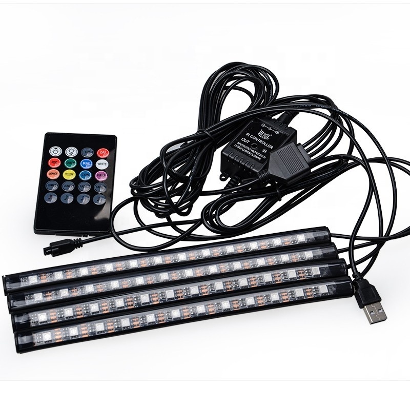 Rgb USB 12V Remote Car Decoration Lights Interior Music Sync Ace Ns Atmosphere Car Led Light Strip Light Under Body Decoration