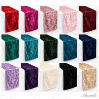 Chemin de table en velours ANNIELU pour Noël, tissu doux et fluide pour les fêtes, mariages, banquets, décoration de table, taille personnalisée
