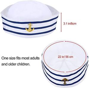 Sombrero de Marinero Azul Marino Yate Sombrero de Capitán con Sombrero de Vela Blanco para Accesorio de Disfraz Adulto Mujer Niño - Product Image 6
