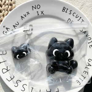 Jouet à presser en forme de petit chat noir mignon en TPR avec pendentif, anti-stress, décompression, jouet sensoriel pour soulager l'anxiété - Product Image 3