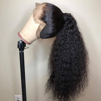 Perruques Lace Front en Cheveux Naturels Vietnamiens Bruts, Ondulation Water Wave, Super Double Drawn, Haute Qualité, Cheveux Humains Single Drawn pour Femmes Noires