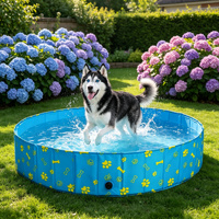 Aksesoris Kolam Renang Anjing Kustom, Bak Mandi Es Tiup PVC Lipat Portabel, Model Kustom