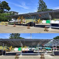 Système de montage de panneaux solaires en acier ZAM robuste, directement de l'usine, structure de stationnement photovoltaïque étanche, fabricant