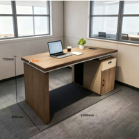 Bureau intelligent avec armoire latérale verrouillable, prise de courant intégrée, port USB, poste de travail informatique en bois pour le lieu de travail