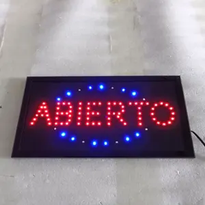 2023 새로운 LED ABIERTO 서명 전자 빌보드 밝은 광고 보드 깜박이 창 디스플레이 기호 상점 광고