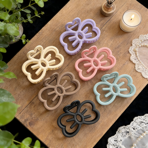 مشابك شعر على شكل فراشة بأسلوب كوري عصري، مشابك شعر بلاستيكية كبيرة وملونة للنساء لتسريحات الشعر اليومية والحفلات - Product Image 2