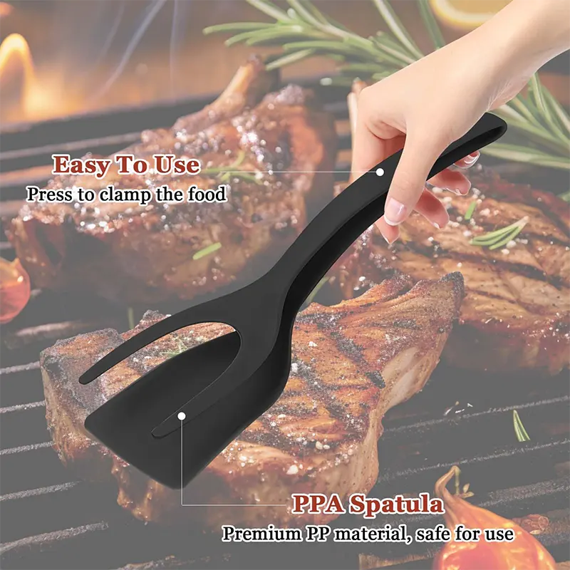 2 in 1 Grip and Flip Spatula Tongs 2 in 1 Spatula and Tongs  Egg Flipper Spatula  Pancake Fish French Toast Omelet Making