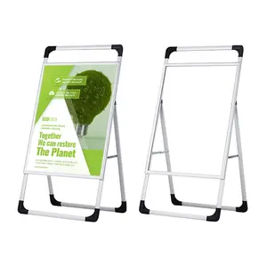 Aluminum alloy outdoor billboard safety pavement road sign iron A-frame double-sided poster frame