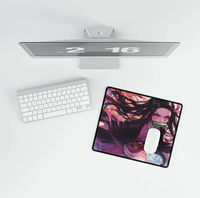 Tapis de souris gaming extra large rose, motif fille anime et fleurs de cerisier, tapis de bureau étendu avec bords cousus, surface lisse, décoration de bureau