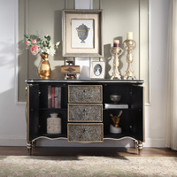 Meuble de salon français de luxe avec meuble de salle à manger en bois massif sculpté doré Meuble vintage européen élégant pour salle à manger