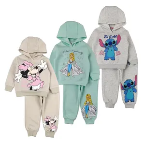 Kinder Kleidung çocuk giyim setleri kış Hoodies setleri iki parçalı karikatür çocuk giyim kazak Hoodies kız setleri