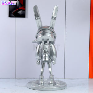 Escultura decorativa galvanizada popular hogar bar Ktv Winkle decorado cosmonauta Konijn escultor - Product Image 5