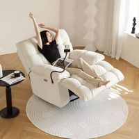 Sillón Reclinable Eléctrico Moderno con Masaje de 8 Puntos, Giratorio, Tipo Nube, para Sala de Estar u Hotel