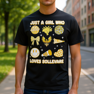Camiseta Just A Girl Who Loves Sollevare, camiseta promocional unisex negra - Product Image 3
