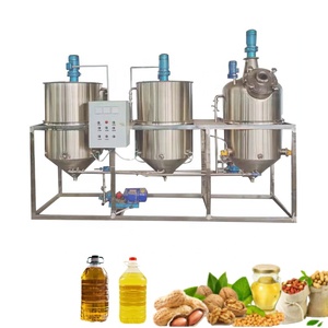 Petite raffinerie d'huile de cuisson Machine de traitement d'huile de cuisson brute Équipement de raffinerie d'huile de tournesol - Product Image 1