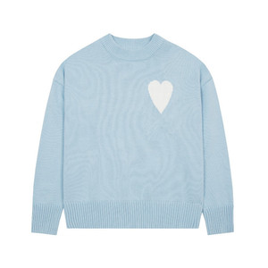 <span class=keywords><strong>Pull</strong></span> en coton épais à manches longues pour homme, nouvelle collection printemps-automne, <span class=keywords><strong>Ami</strong></span> Cuninkon, jacquard, broderie en forme de cœur, col rond, <span class=keywords><strong>pull</strong></span> décontracté - Product Image 3