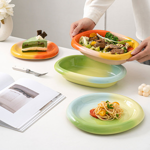 จานเสิร์ฟเซรามิกสำหรับสลัด ของหวาน หรืออาหารสำหรับงานเลี้ยง - Product Image 4