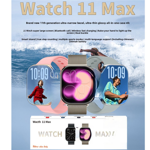 <span class=keywords><strong>Montre</strong></span> <span class=keywords><strong>connectée</strong></span> Best Selling Watch11Max, 32 Mo de mémoire, appels Bluetooth, fréquence cardiaque, charge sans fil, écran tactile Smart Island S11 - Product Image 1