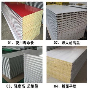 Rock Wool <b>Sandwich</b> <b>Panels</b> 2000mm Galvanized Steel Fire Resistant Warehouse Industrial Use - Product Image 5
