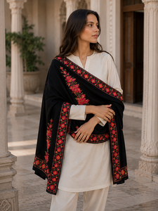 Luxury Embroidered Digital Print Viscose Shawl Long Fringe Traditional Winter Scarf Soft Warm Breathable Durable Elegant Fashion - Product Image 3