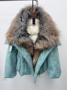 Janveny 2025 <span class=keywords><strong>Piumino</strong></span> Invernale alla Moda in Lana <span class=keywords><strong>d</strong></span>'<span class=keywords><strong>Oca</strong></span> da Donna con Collo in Vera Pelliccia di Volpe Naturale, Parka e Cappotto Spesso e Caldo - Product Image 5