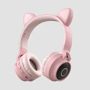 2021 Super Bass Hifi Noise Cancelling BT Beadphones V5.0 Cute Earphone for Girls Ear Led Gaming Headset Wireless