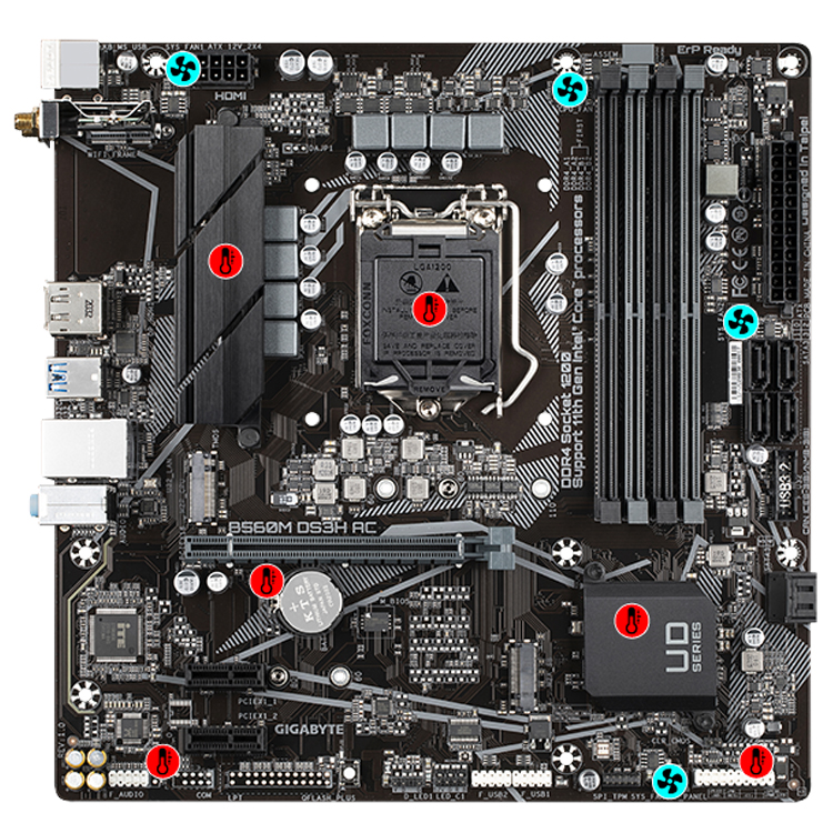 GIGABYTE B560M DS3H AC Used Gaming Motherboard - Intel B560