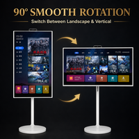 Téléviseur portable mobile de 32 pouces avec écran rotatif, support au sol, animation et texte SDK pour salon et magasin de détail