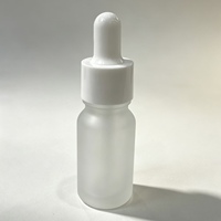 Flacon en verre pour soins de la peau, type compte-gouttes rond, à épaule ronde, cylindrique, avec tête applicatrice, pour gommage visage, essence, flacon Boston