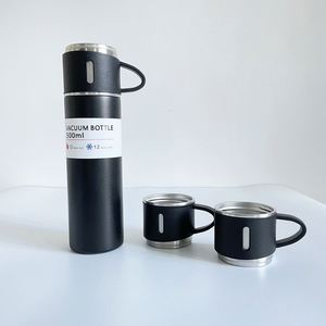 Free Shipping 17Oz Stainless Steel Vacuum <b>Flask</b> Mug Set Thermos One Water <b>Bottle</b> With Two Coffee Cup - Product Image 4