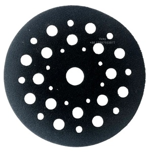 Tampon de ponçage protecteur en mousse souple de 5 pouces (125 mm) à 32 trous avec interface auto-agrippante, abrasion moyenne OEM pour polissage automobile - Product Image 3
