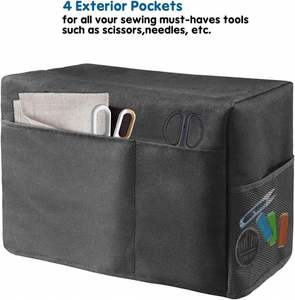 Funda ecológica cuadrada de tela Oxford para máquina de coser, moderna, con bolsillos de almacenamiento para accesorios, asa lateral, compatible con Singer para el hogar. - Product Image 3