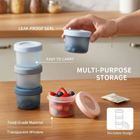 Lot de 4 mini-contenants alimentaires en plastique de 5,5 oz avec couvercles hermétiques, couleurs personnalisées, pour le déjeuner, les collations et la préparation des repas