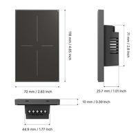 Interrupteur mural intelligent Zigbee à détection de présence, contrôle par application, en verre (nécessite une passerelle sans fil) - Conforme aux normes européennes