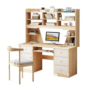 Factory direct selling modern simple desk, bookcase, integrated learning desk, multi-function home office computer desk